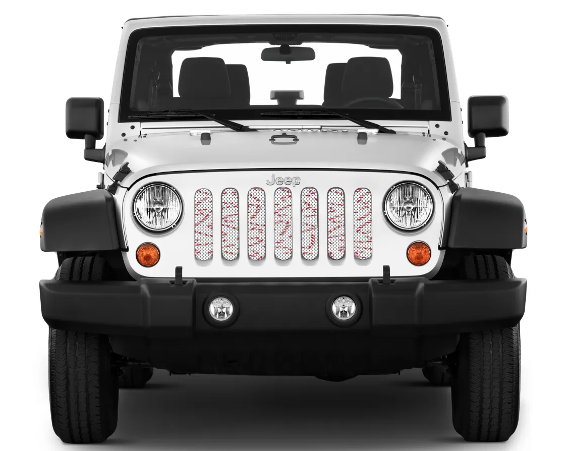 Jeep Gladiator Grill Inserts 2020-Present Gladiator Candy Cane Grinch Under The Sun Inserts - INSRT-CNDYGNCH-JT