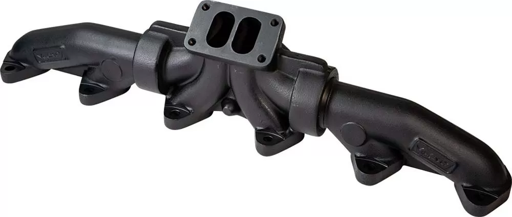 ATS Diesel 1998.5 And Up 5.9L Or 6.7L Cummins 3-Piece Pulse Flow Exhaust Manifold Kit T-3 Turbo Flange Center Wastegated Ceramic Coated Black - 204-935-2218