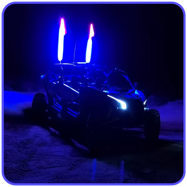 LED Light Whip 1 Foot Blue W/Included Quick Disconnect Pyramid LED Whips - 1ftbl
