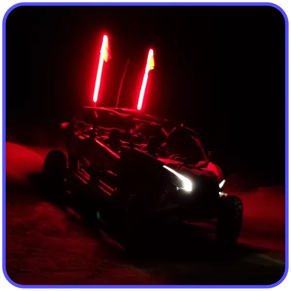 LED Light Whip 1 Foot Red W/Included Quick Disconnect Pyramid LED Whips - 1ftred