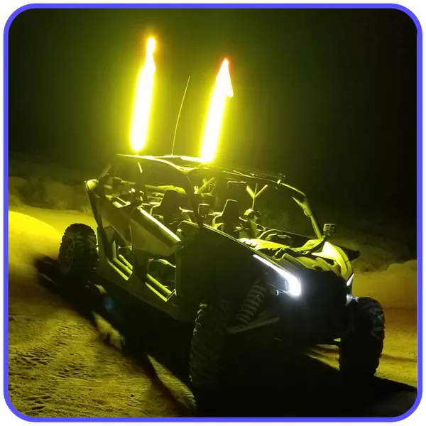LED Light Whip 1 Foot Lemon Yellow W/Included Quick Disconnect Pyramid LED Whips - 1ftyel