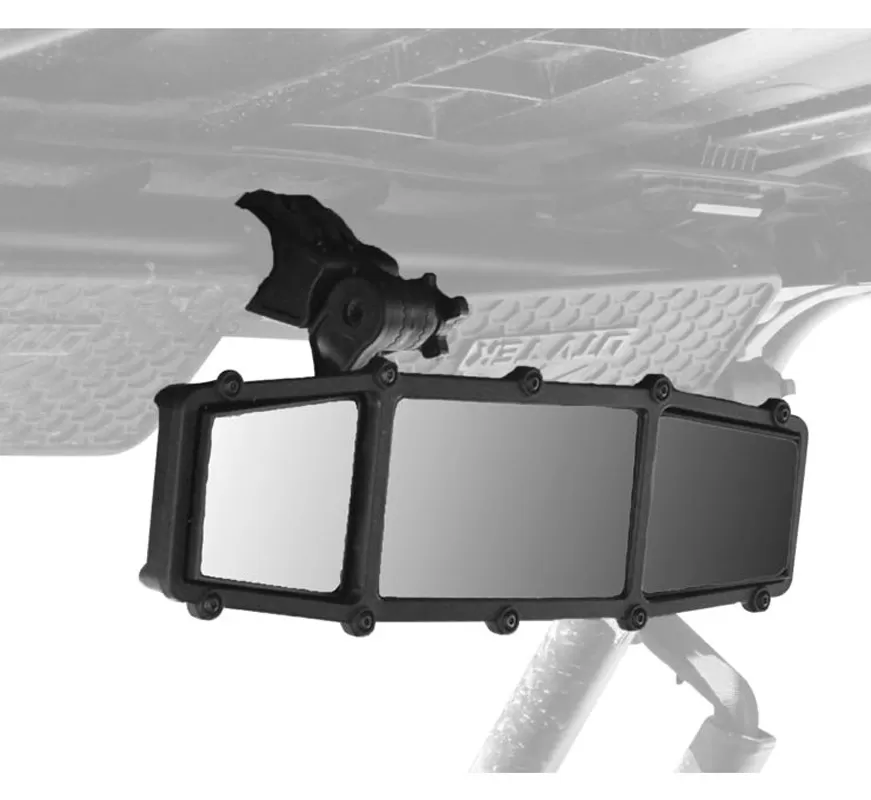 ATV/UTV Tek Elite Series Black Center Rear View Mirror w/Dual Blindspot Mirrors - UTVMIRCTR-ES1