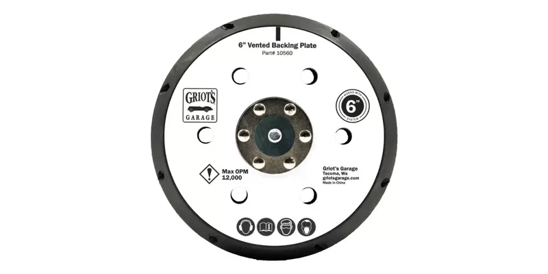 Griots Garage 6in Vented Orbital Backing Plate - 10560