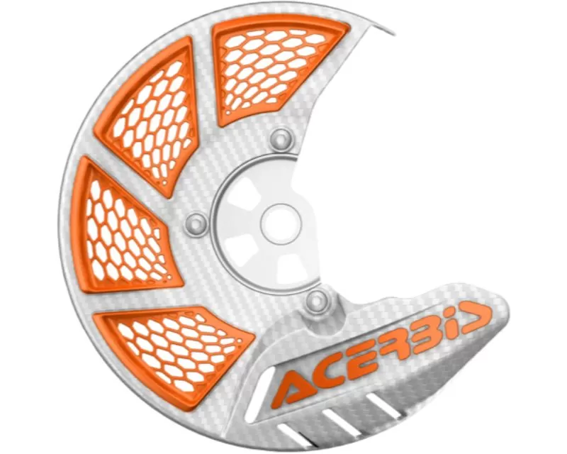Acerbis X-Brake Vented Front Disc Guard White/Orange Universal - 2449495412
