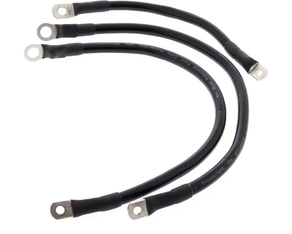 All Balls Battery Cable Kit Harley Flh Electra Glide 1966-1979 (Black) - 79-3006-1