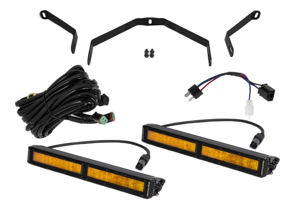 Diode Dynamics 12 Inch LED Driving Light Kit Amber Wide Toyota Tundra 2014-2021 - DD6068