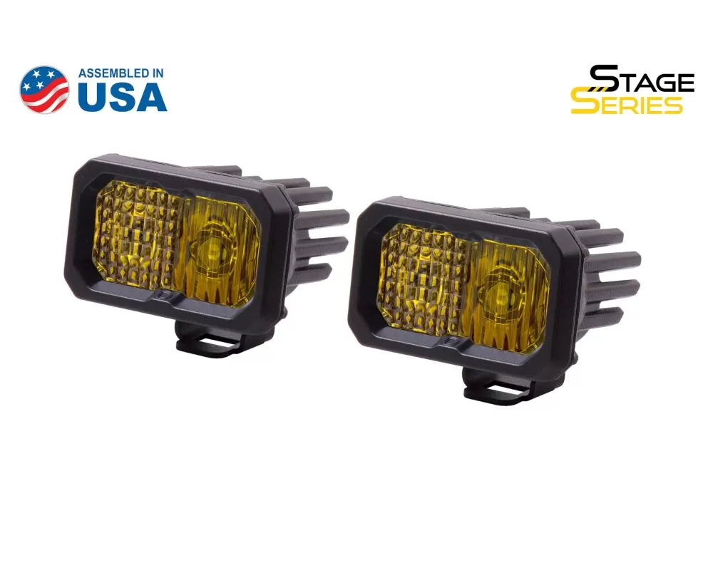 Diode Dynamics Stage Series 2 Inch LED Pod, Sport Yellow Combo Standard ABL Pair - DD6391P