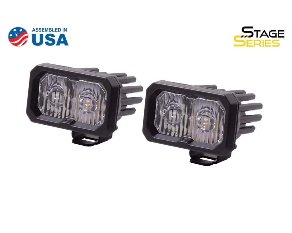 Diode Dynamics Stage Series 2 Inch LED Pod, Pro White Driving Standard ABL Pair - DD6403P