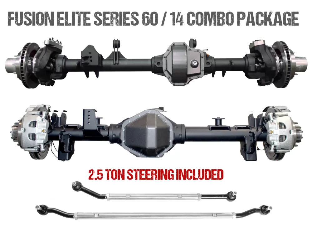 Jeep JL Axle Assembly Fusion Elite 60/Big Tube 14 Bolt Package 18-Pres Wrangler JL Gear Ratio 4.56 ARB Air Locker/13 Bolt Kit Fusion 4x4 - FUS-KPFF13-JL-ARB-456