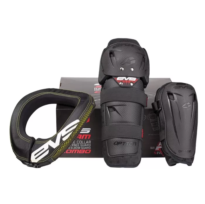 EVS Black Adult Slam Combo Protection Package (elbow | knee | collar) One Size - SLAM2-A