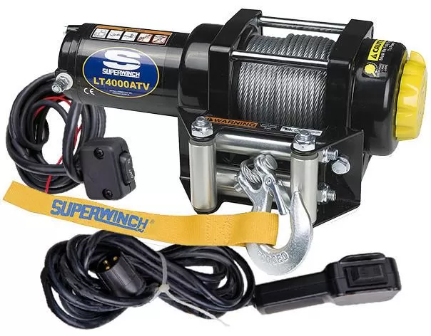 Superwinch 4000 LBS 12 VDC 3/16in x 50ft Steel Rope LT4000 Winch - 1140220