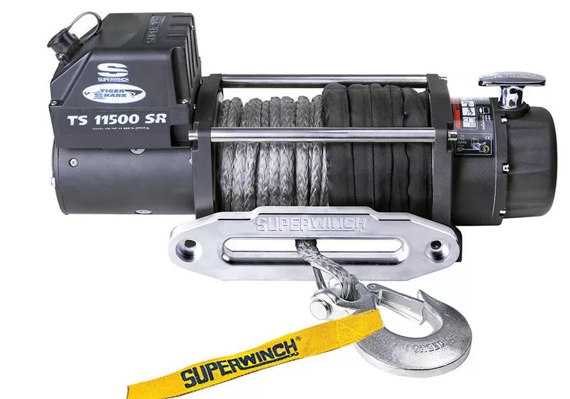 Superwinch 11500 LBS 12 VDC 3/8in x 80ft Synthetic Rope Tiger Shark 11500 Winch - 1511201