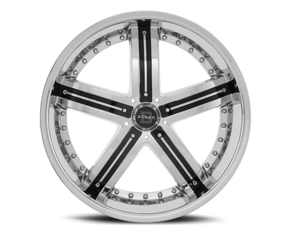 Blade BL-404 Raider Wheel 24x9.5 5x120 25mm Chrome w/ Black Insert - BL-40424955120+25C-INS