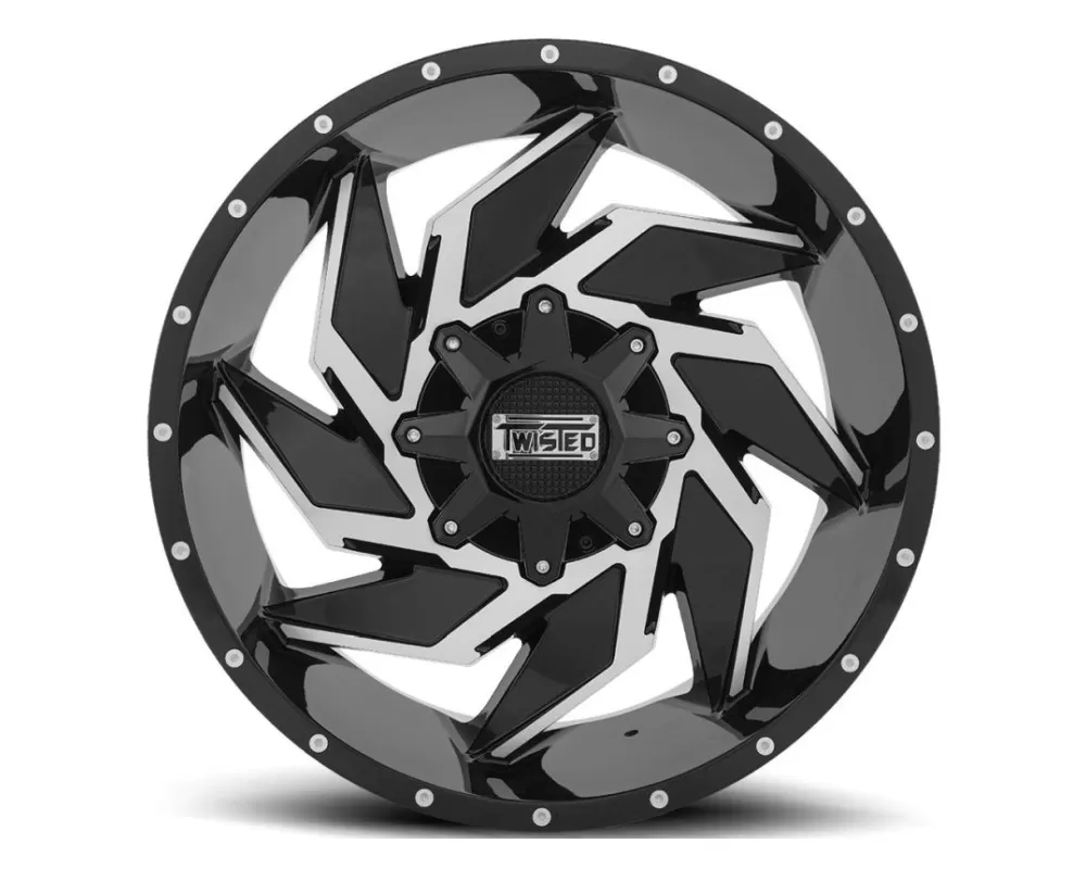 Twisted Off-Road T-24 Raptor Wheel 22x12 5x139.7|5x150 -44mm Black Machined - T-24221251397150-44GBM