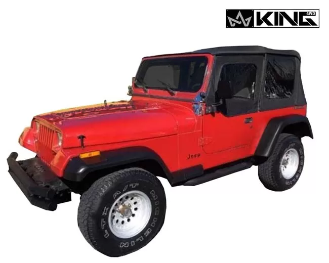 Overland Vehicle System Replacement Soft Top in Black Diamond Jeep Wrangler 1987-1995 - 14011235