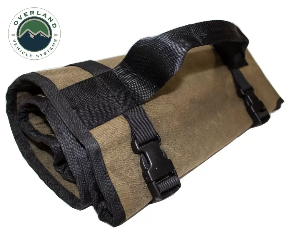 Overland Vehicle Systems Rolled Bag General Tools With Handle And Straps Brown 16 LB Waxed Canvas Canyon Bag Universal - 21079941