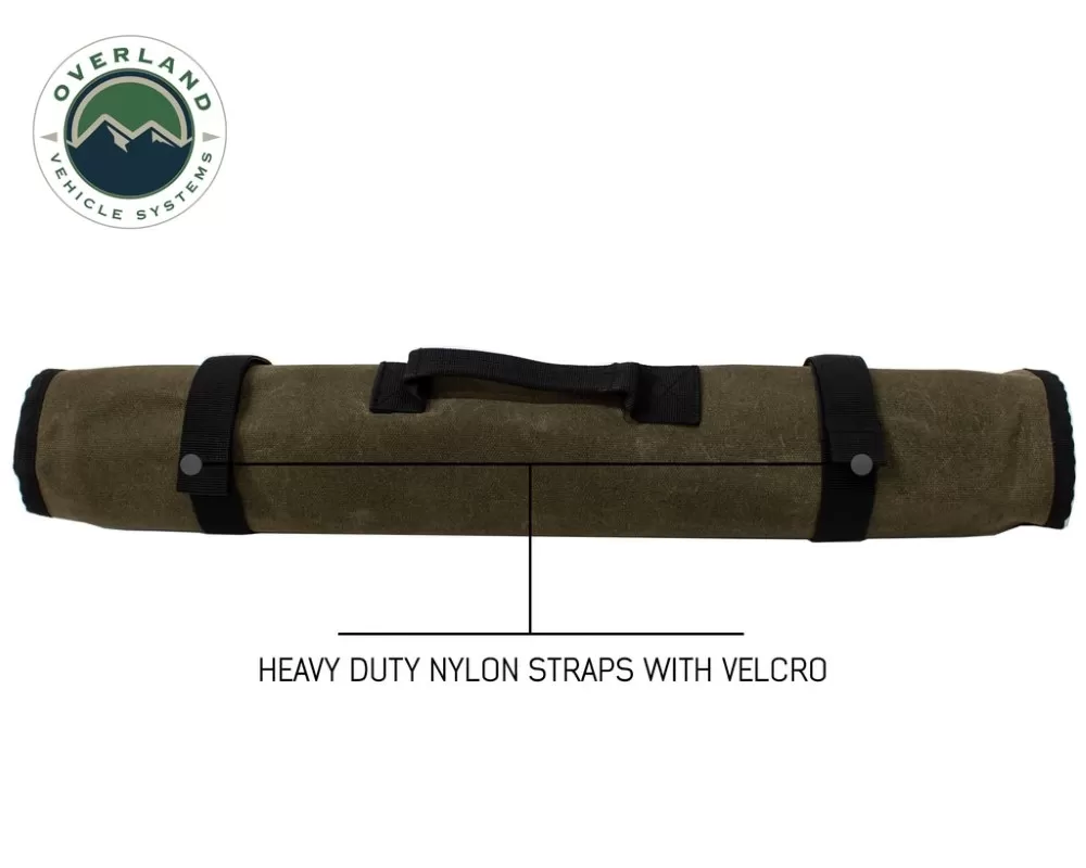 Overland Vehicle Systems Rolled Tool Bag Socket With Handle And Straps 16 Lb Waxed Canvas Universal - 21089941