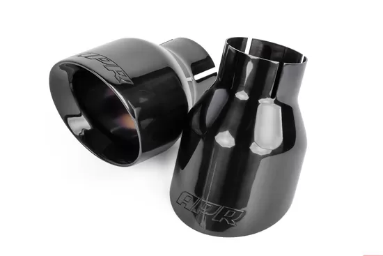 APR 4" Polished Diamond Black Double Walled Slashcut Tips - TPK0003