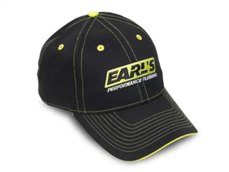 Earl's Performance CAP - EARL'S BLACK W/YELLOW TRIM - 11001ERL