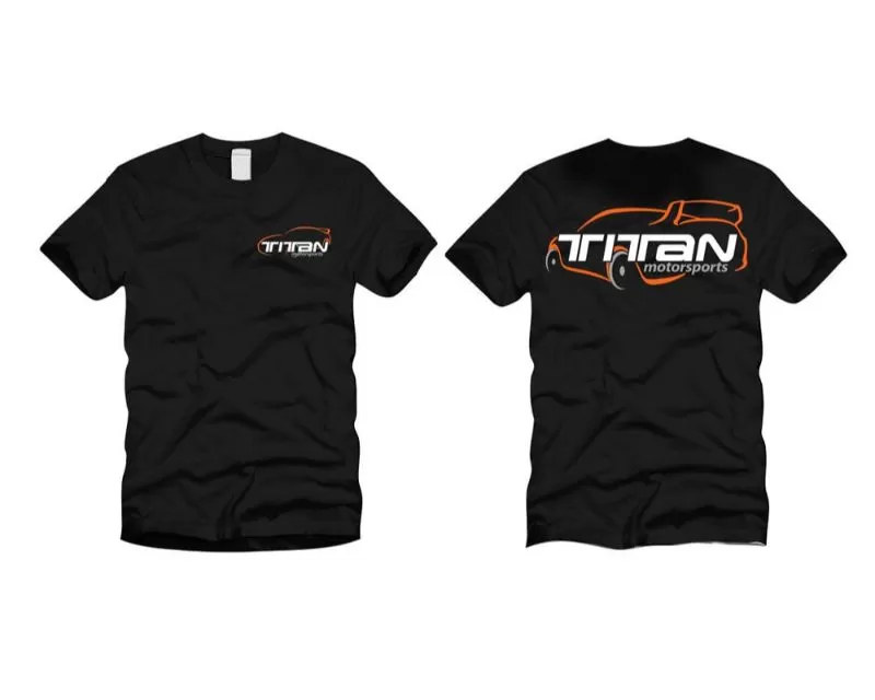 Titan Motorsports Black w/ Orange Supra Silhouette T-Shirts - TMS ACC-SUP-SML