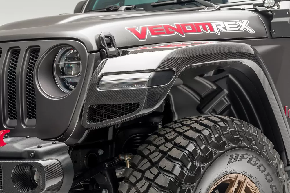 VENOMREX JL-JX Edition Aero Front Fenders - Carbon Fiber PP 2X2 Glossy Jeep Wrangler JL 2018+ - VRJ1050