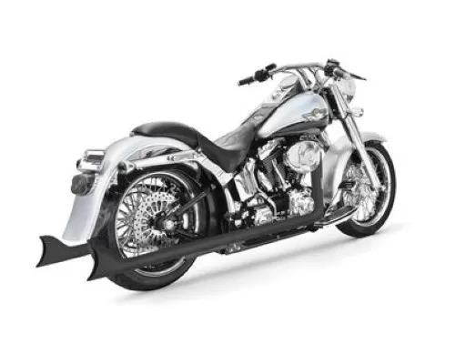 Freedom Performance Exhaust Sharktail Signature True Dual System  32" Pitch Black for Softail Models - HD00322