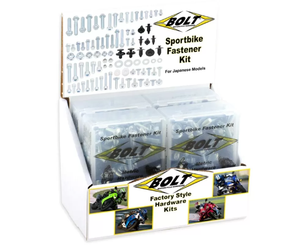 Bolt Motorcycle Sportsbike Fastener Kit - 6 Pack Display - 2007-6SB