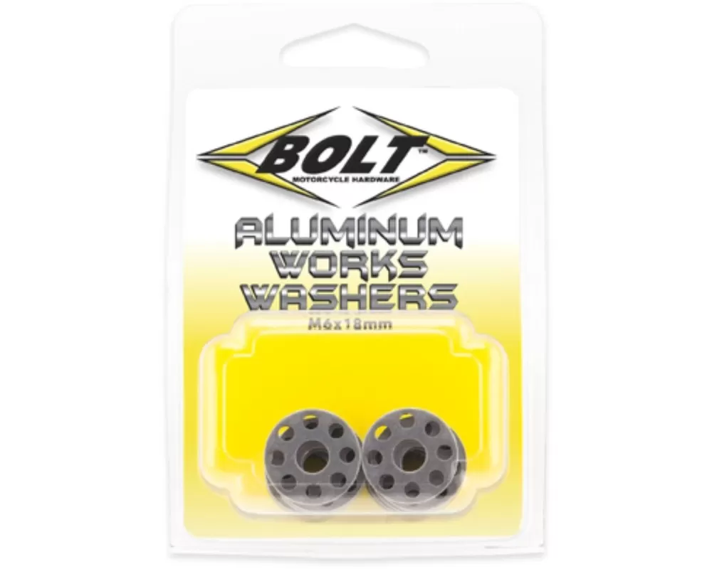 Bolt Motorcycle Aluminum Works Washers 18MM - 10 Pack - 2009-AWW.18