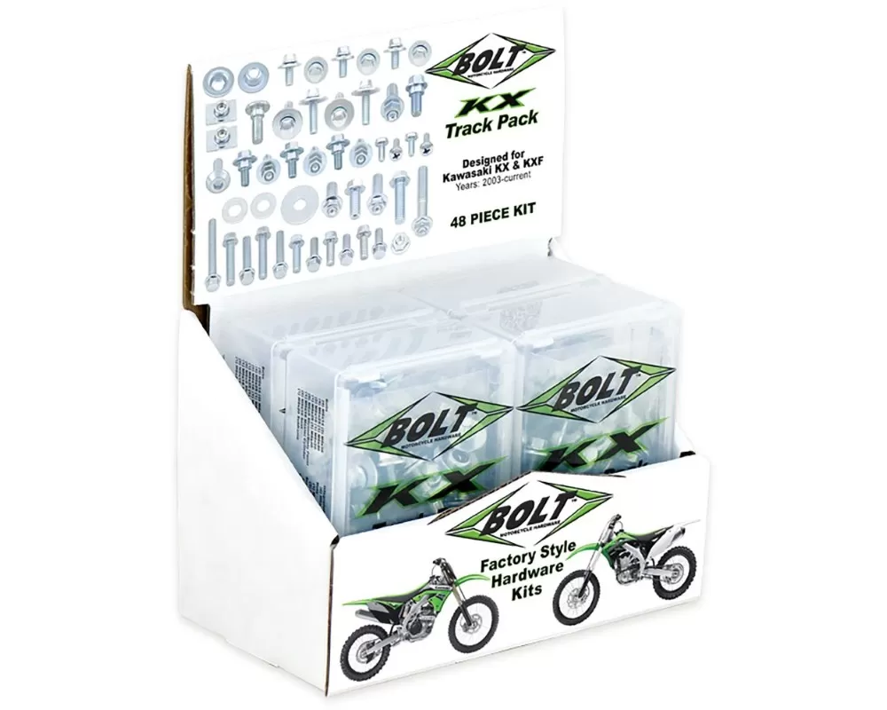 Bolt Motorcycle Track Pack - 6 Pack Display Kawasaki KX | KXF 2003-2018 - 2014-6KXTP