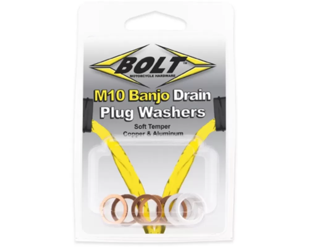 Bolt Motorcycle Banjo Crush Washers 10MM 5 Aluminum & 5 Copper - 10/Pack - DPWM10.145-10