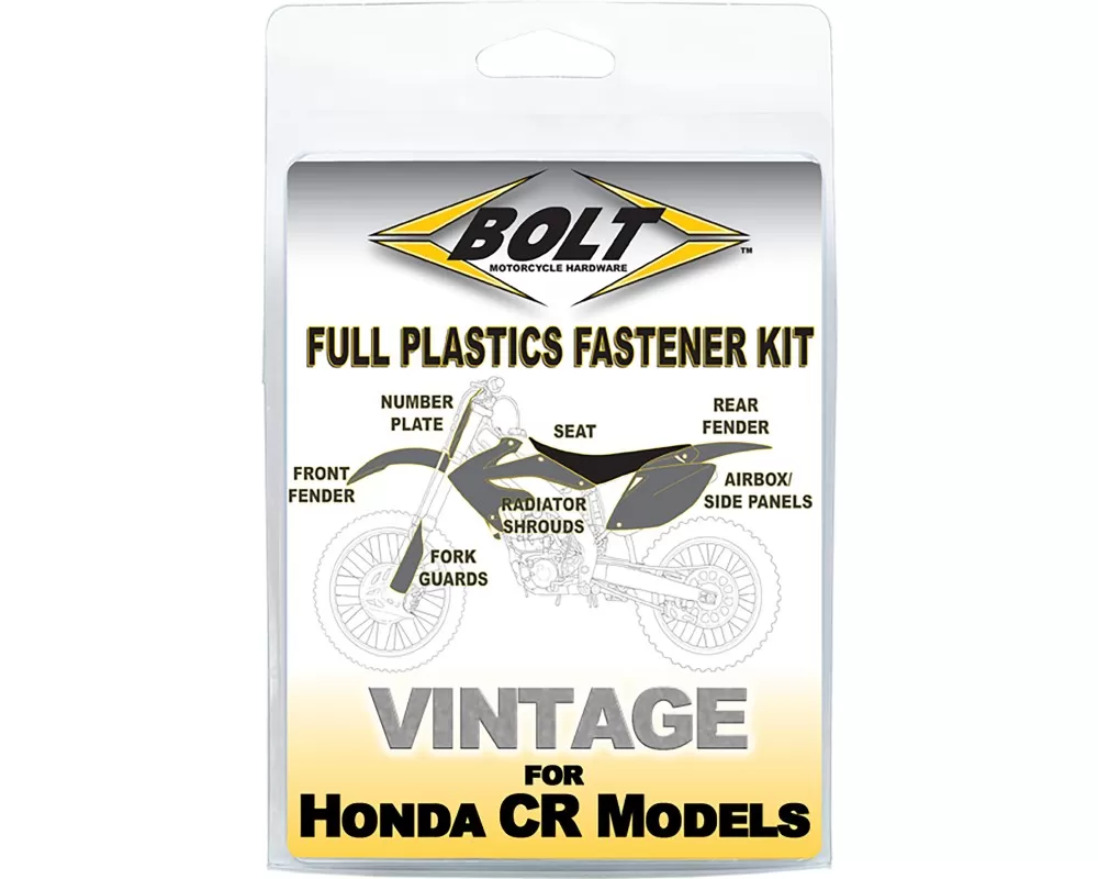Bolt Motorcycle Full Plastic Fastener Honda CR125R 1993-1997 | CR250R 1992-1996 - HON-9297104