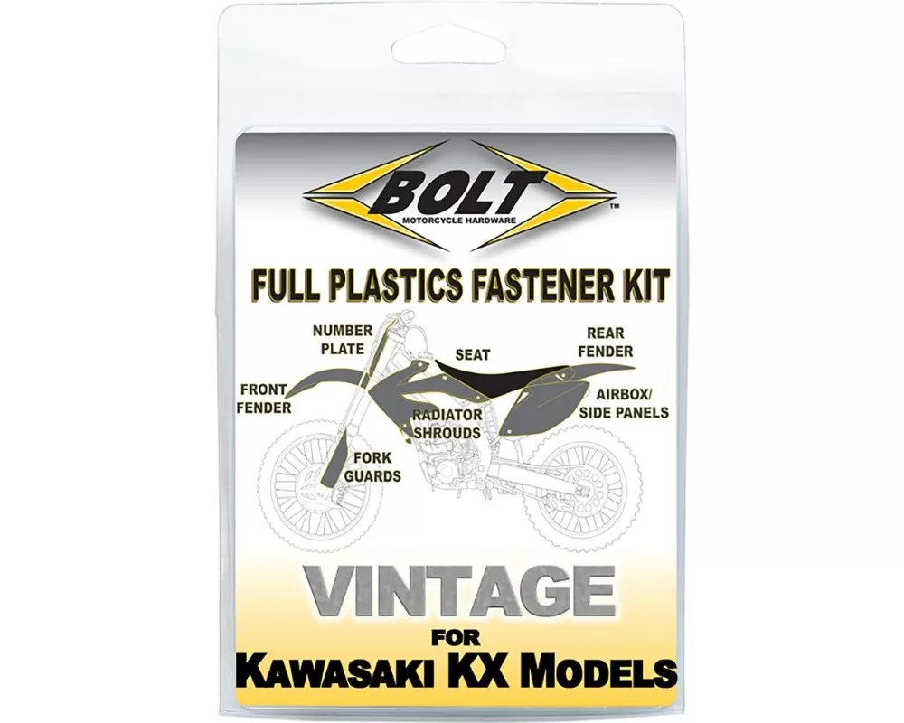 Bolt Motorcycle Full Plastic Fastener Kawasaki KX 250 | 125 1992-1993 - KAW-9293103