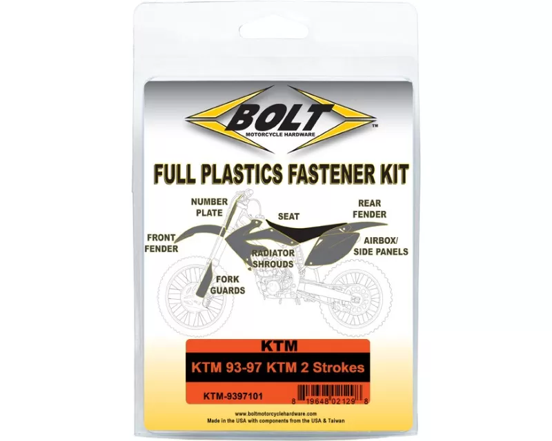 Bolt Motorcycle Full Plastic Fastener KTM 300 EXC | 250 EXC | 300 MXC 1993-1997 - KTM-9397101