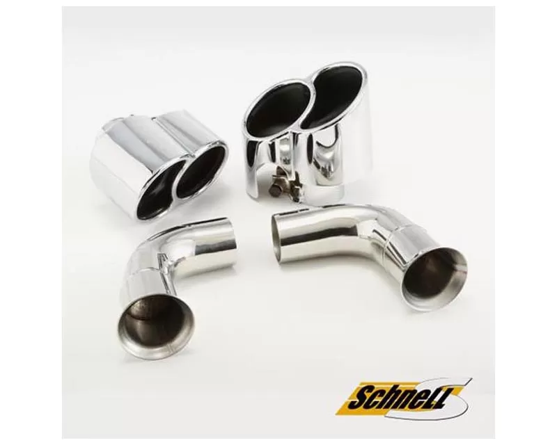 Schnell Chrome Turbo Style Muffler Tips Porsche 996 C2 and C4 98-05 - SCEXTSSS006T