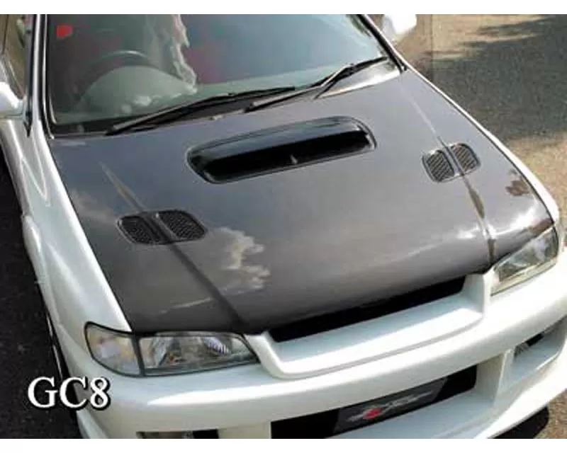 Charge Speed  Carbon OEM Hood Japanese CFRP (Not Street Legal) Hood Pin Required Subaru Impreza WRX GC-8 95-01 - BCSI95-CS976HC