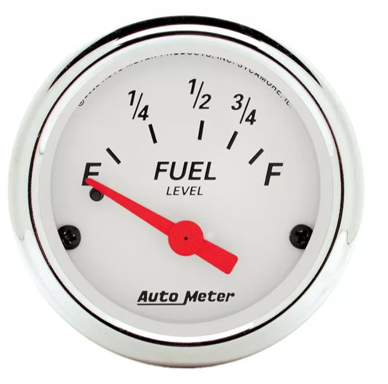 AutoMeter GAUGE; FUEL LEVEL; 2 1/16in.; 73OE TO 10OF; ELEC; ARCTIC WHITE - 1316