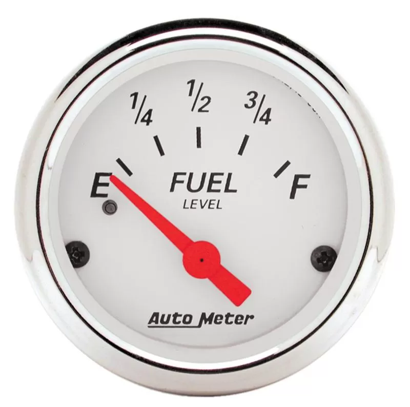 AutoMeter GAUGE; FUEL LEVEL; 2 1/16in.; 240OE TO 33OF; ELEC; ARCTIC WHITE - 1317