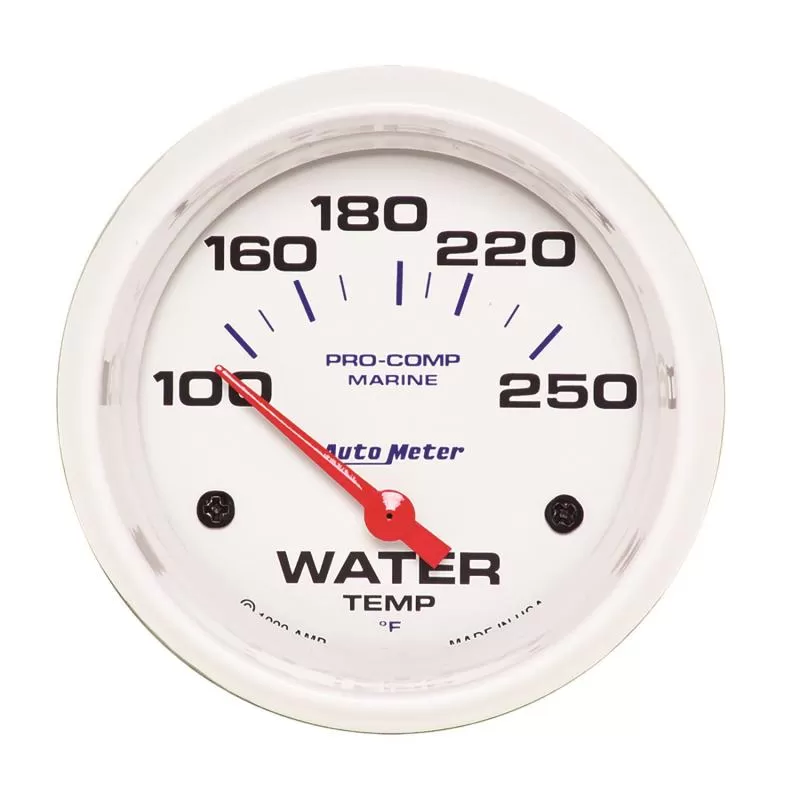 AutoMeter GAUGE; WATER TEMP; 2 5/8in.; 100-250deg.F; ELECTRIC; MARINE WHITE - 200763