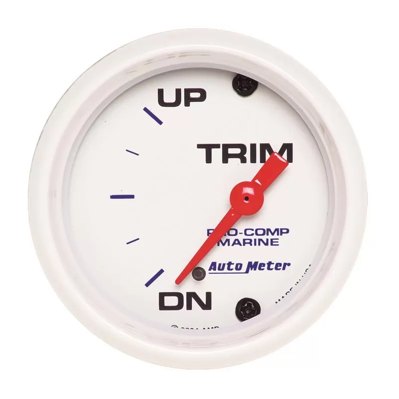 AutoMeter GAUGE; TRIM LEVEL; 2 1/16in.; 0ODOWN-90OUP; ELECTRIC; MARINE WHITE - 200766