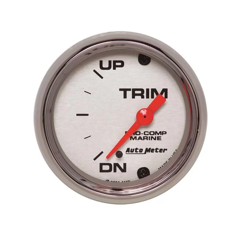 AutoMeter GAUGE; TRIM LEVEL; 2 1/16in.; 0ODOWN-90OUP; ELECTRIC; MARINE CHROME - 200766-35