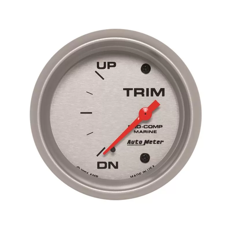 AutoMeter GAUGE; TRIM LEVEL; 2 5/8in.; 0ODOWN-90OUP; ELECTRIC; MARINE SILVER - 200767-33