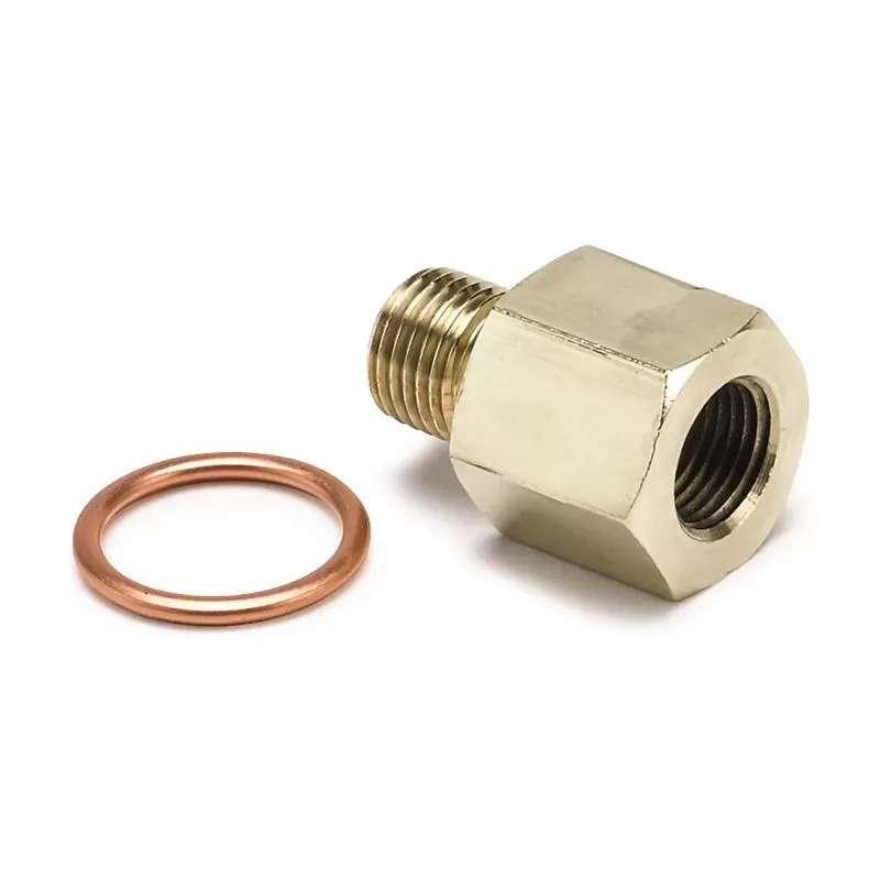 AutoMeter FITTING; ADAPTER; METRIC; M10X1 MALE TO 1/8in. NPTF FEMALE; BRASS - 2265