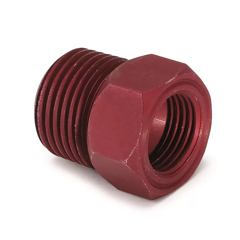 AutoMeter FITTING; ADAPTER; 1/2in. NPT MALE; ALUMINUM; RED; FOR MECH. TEMP. GAUGE - 2273
