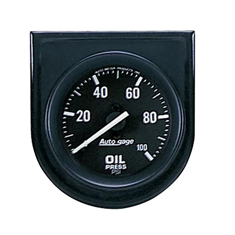 AutoMeter GAUGE CONSOLE; OIL PRESS; 2in.; 100PSI; BLK DIAL; BLK BEZEL; AUTOGAGE - 2332