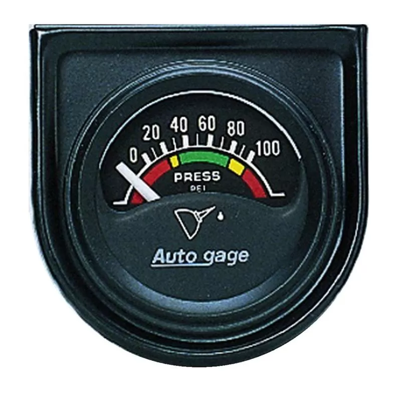 AutoMeter GAUGE CONSOLE; OIL PRESS; 1.5in.; 100PSI; ELEC; BLK DIAL; BLK BEZEL; AUTOGAGE - 2354