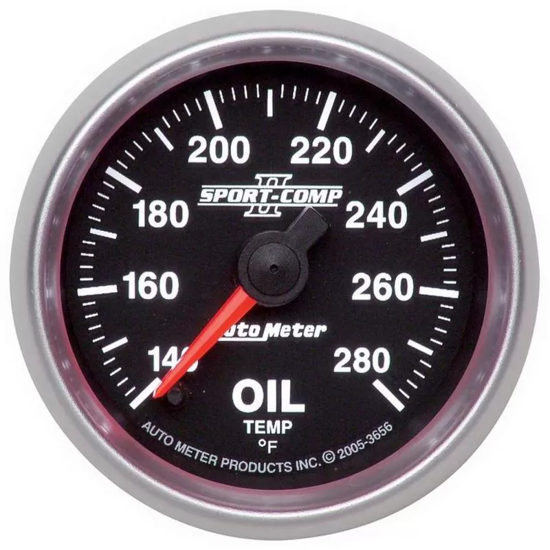 AutoMeter GAUGE; OIL TEMP; 2 1/16IN.; 140-280 F; DIGITAL STEPPER MOTOR; SPORT-COMP II - 3656