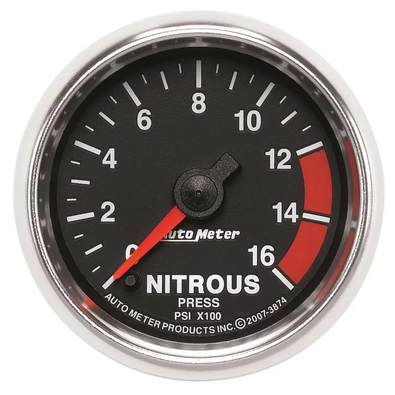 AutoMeter GAUGE; NITROUS PRESSURE; 2 1/16in.; 1600PSI; DIGITAL STEPPER MOTOR; GS - 3874