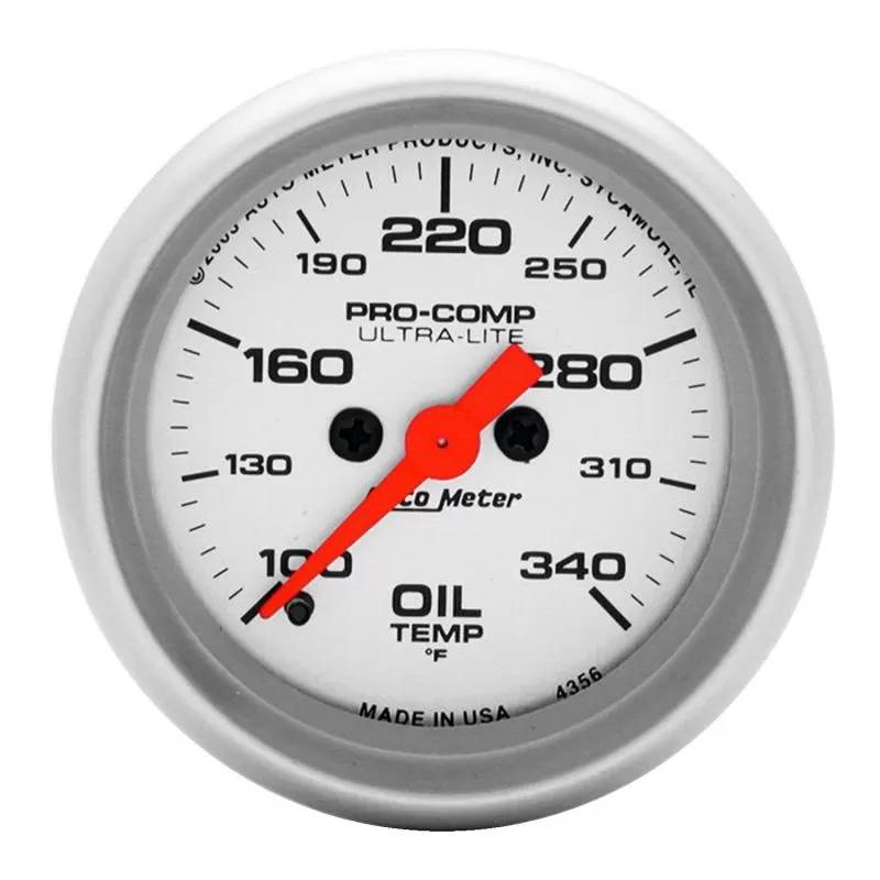AutoMeter GAUGE; OIL TEMP; 2 1/16IN.; 100-340 F; DIGITAL STEPPER MOTOR; ULTRA-LITE - 4356