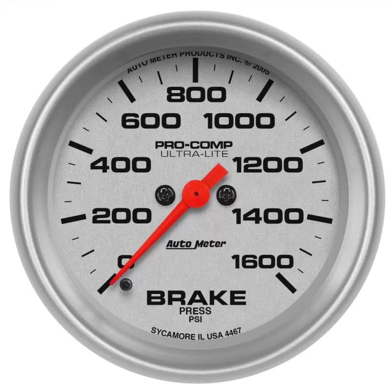 AutoMeter GAUGE; BRAKE PRESS; 2 5/8in.; 1600PSI; DIGITAL STEPPER MOTOR; ULTRA-LITE - 4467