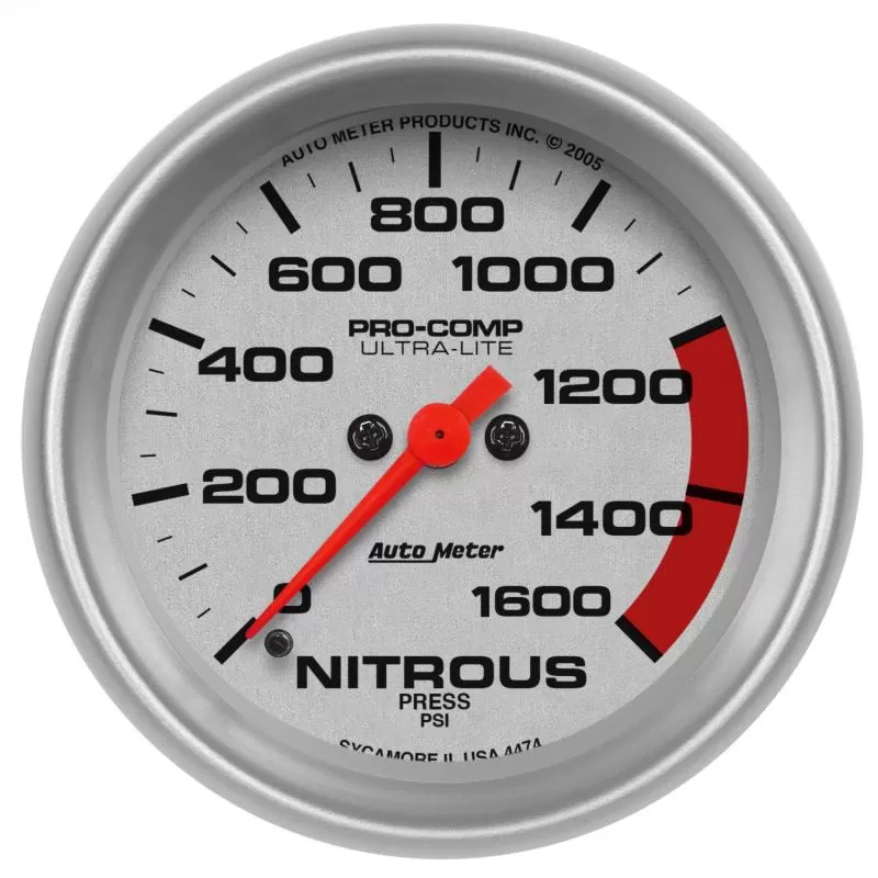 AutoMeter GAUGE; NITROUS PRESS; 2 5/8in.; 1600PSI; DIGITAL STEPPER MOTOR; ULTRA-LITE - 4474